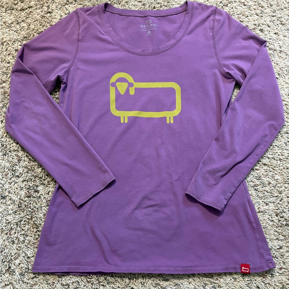 Woolrich Long Sleeve Purple Crew Neck Shirt Size Medium